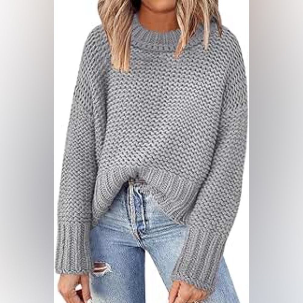 YEXIPO WOMEN Elegant Gray Turtleneck Sweater SIZE M